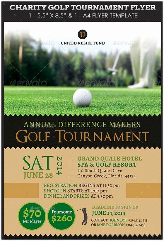 Golf tournament Invitation Template Free Fresh Charity Golf tournament Brochure Template Templates