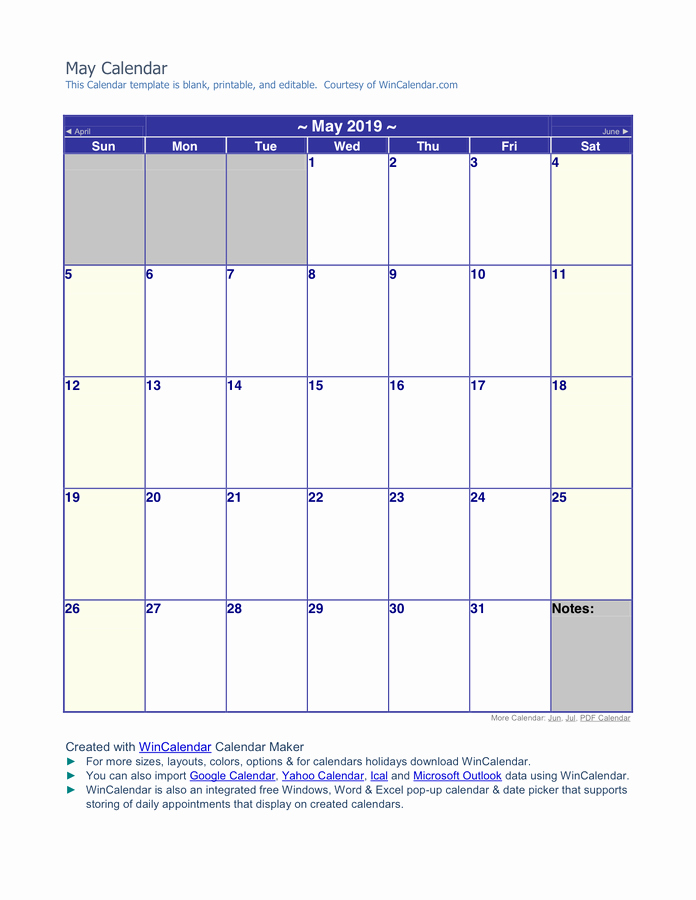 Google Sheets Calendar Template 2019 Luxury May 2019 Calendar In Word and Pdf formats