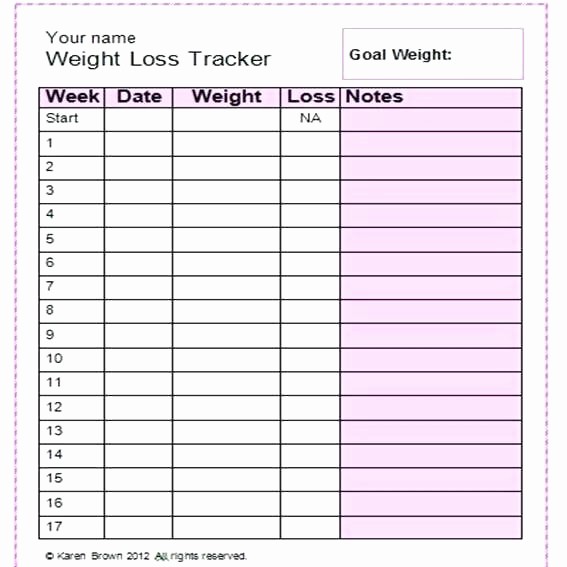 Google Sheets Weight Loss Template Fresh Weight Loss Tracker Print Out Free Templates for Resume