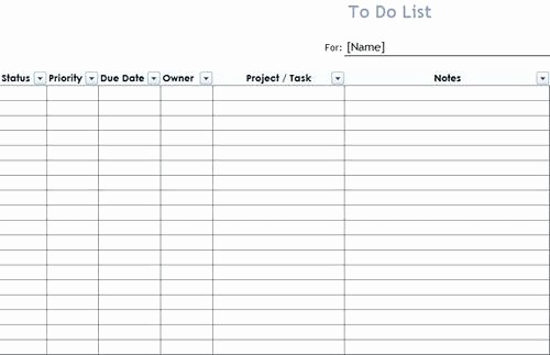 Google to Do List Template Unique Excel to Do List Spreadsheet Unique Values Google Task