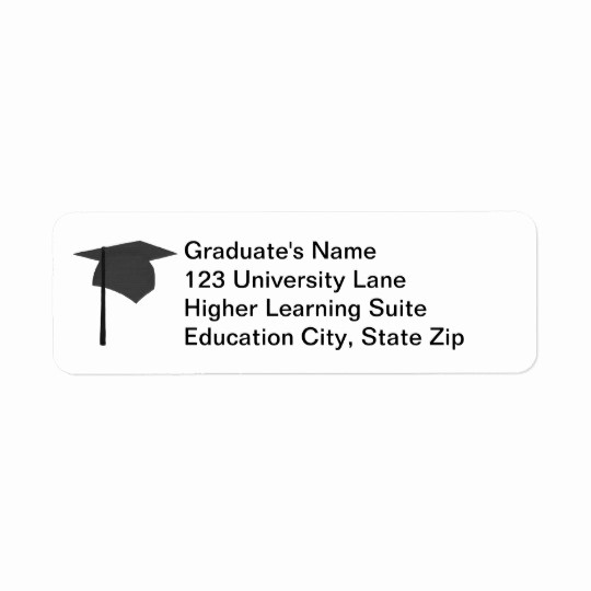 Graduation Address Labels Template Free Best Of Black Graduation Cap Tassel Return Address Labels
