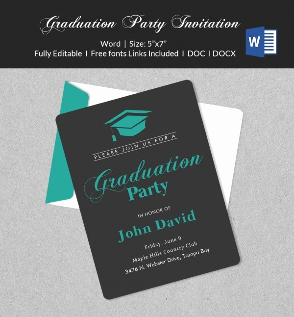 Graduation Party Invitation Template Word Fresh 50 Microsoft Invitation Templates Free Samples