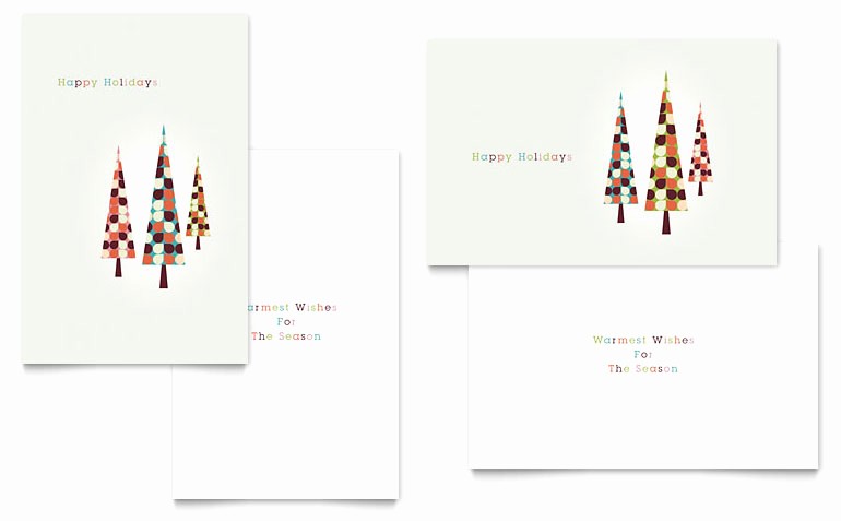 Greeting Cards Templates for Word Inspirational Modern Holiday Trees Greeting Card Template Word &amp; Publisher