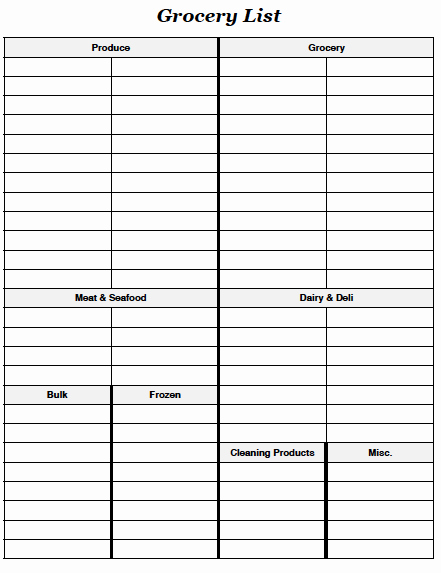 Grocery List by Aisle Template Awesome Kroger Grocery List