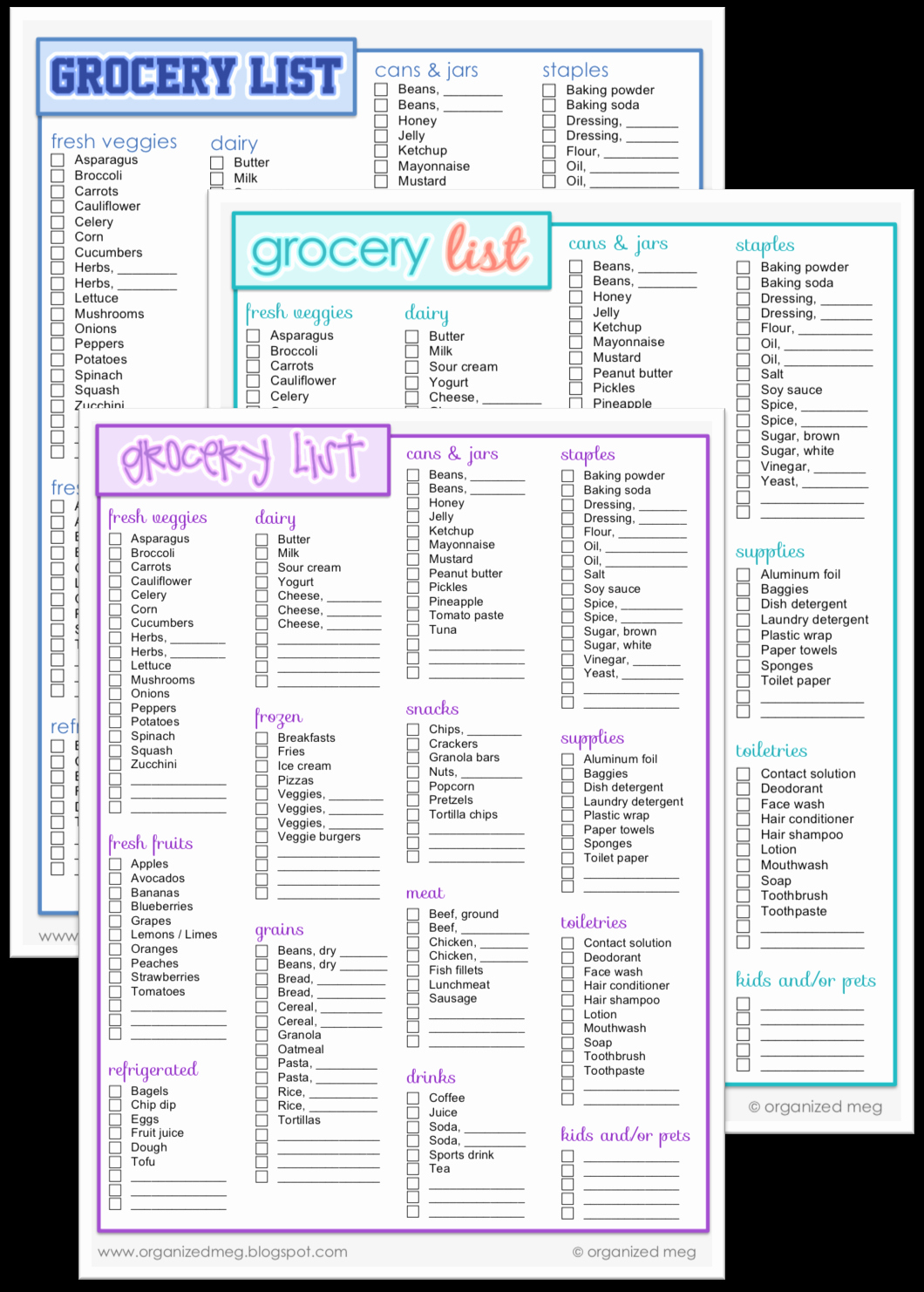 Grocery List by Aisle Template Elegant organized Meg Grocery List Printables