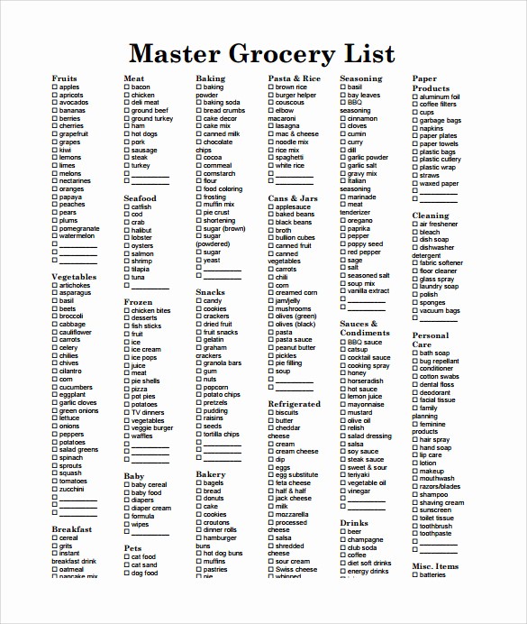 Grocery List by Aisle Template Inspirational 10 Printable List Templates to Download for Free