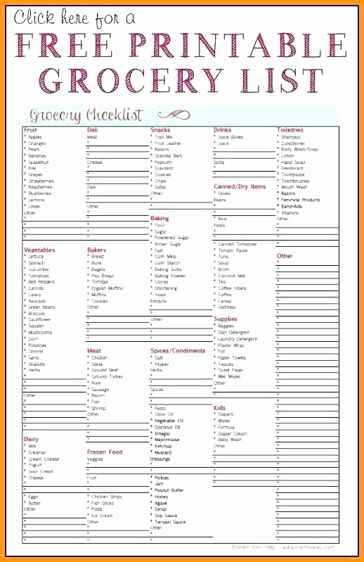 Grocery List by Aisle Template Lovely Easy Grocery List Template Shopping Basic 6 Weekly by