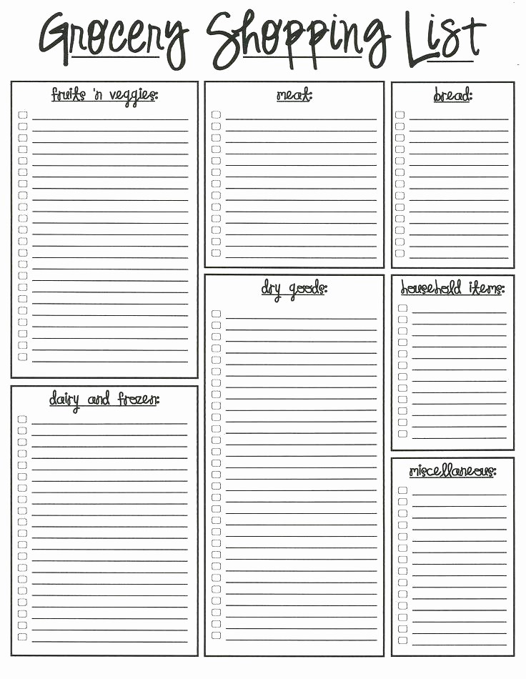 Grocery List by Aisle Template Luxury Free Printable Grocery List by Aisle – Threestrands