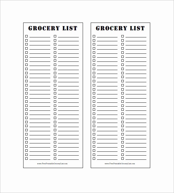 Grocery List with Prices Template Luxury 10 Blank Grocery List Templates Pdf Doc Xls