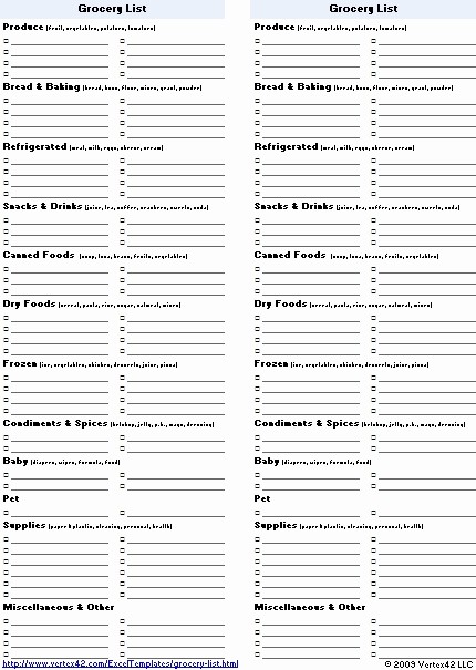 Grocery List with Prices Template Luxury Monthly Grocery List with Prices