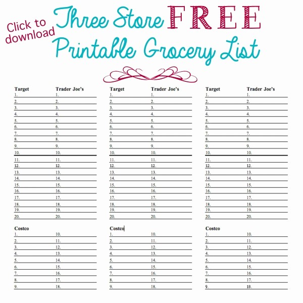 Grocery List with Prices Template Luxury organized Grocery List 3 Free Printable Templates ask Anna