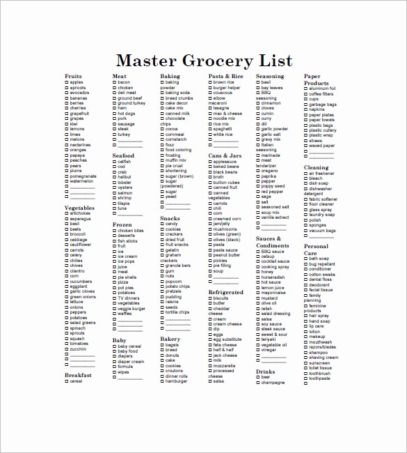 Grocery Shopping List Template Excel Awesome List Templates 105 Free Word Excel Pdf Psd Indesign