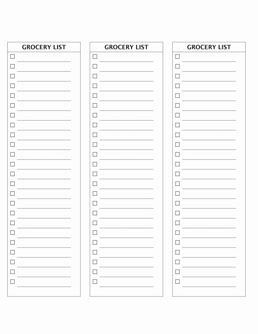 Grocery Shopping List Template Excel Beautiful Free Printable Grocery List Template Excel Word