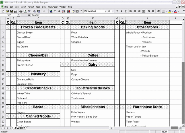 Grocery Shopping List Template Excel Lovely 6 Free Shopping List Templates Excel Pdf formats