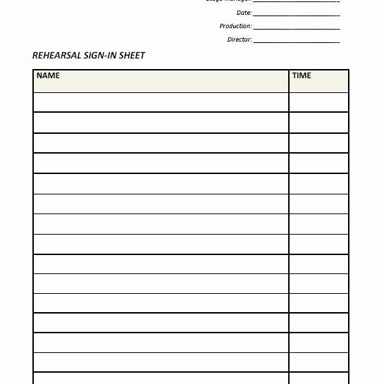 Group Sign In Sheet Template Awesome Stage Managers forms Checklists to Sign In Sheets Opinion