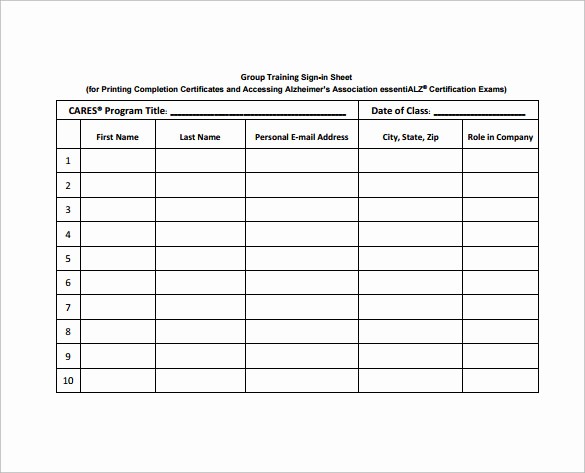 Group Sign In Sheet Template Elegant 16 Sample Training Sign In Sheets