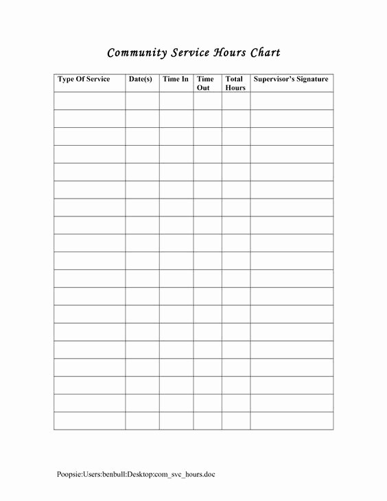 Group Sign In Sheet Template Lovely Service Hours Log Sheet Printable