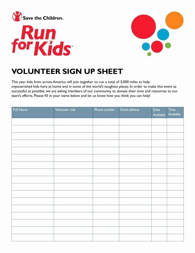 Group Sign In Sheet Template Luxury 10 Volunteer Sign Up Sheet Templates Pdf