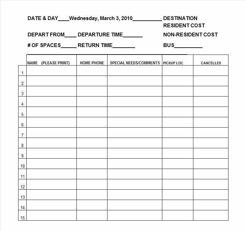 Group Sign In Sheet Template New 40 Sign Up Sheet Sign In Sheet Templates Word &amp; Excel