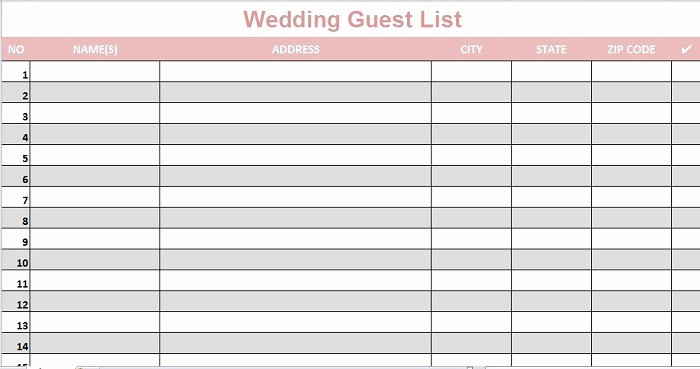 Guest List for Wedding Template Elegant 35 Beautiful Wedding Guest List &amp; Itinerary Templates