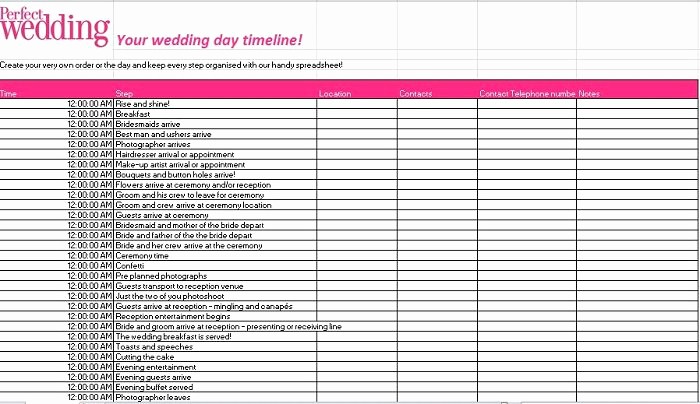 Guest List for Wedding Template Fresh 35 Beautiful Wedding Guest List &amp; Itinerary Templates