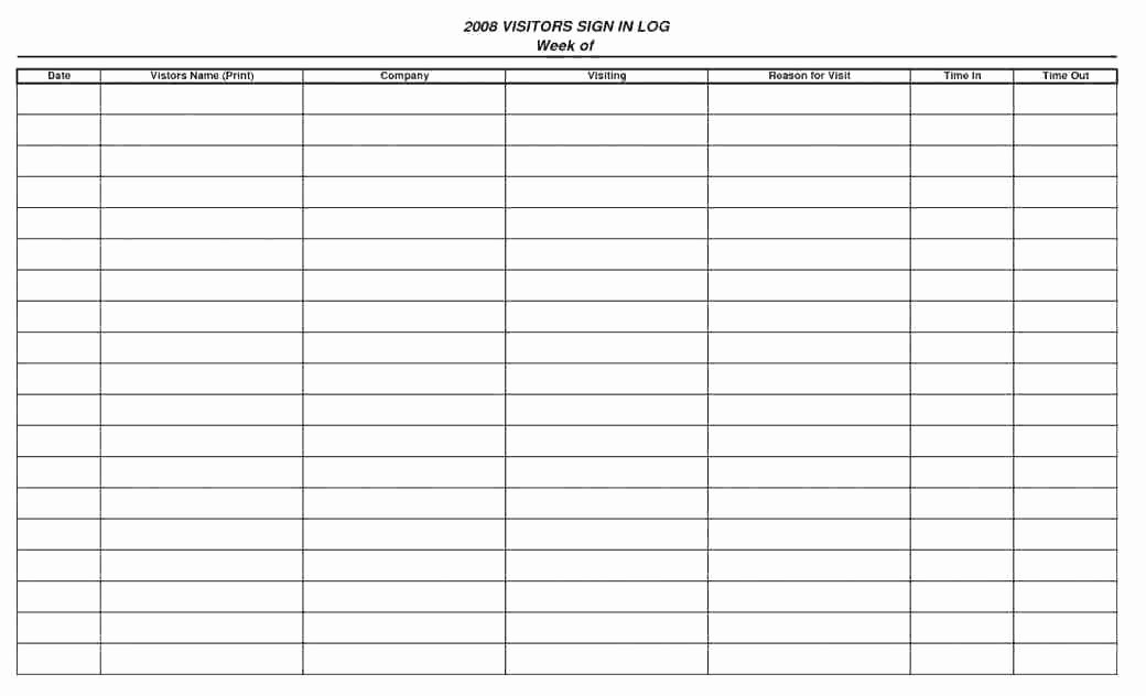 Guest Sign In Sheet Templates Awesome Guest List Sheet Template Visitor and Sub Sign In