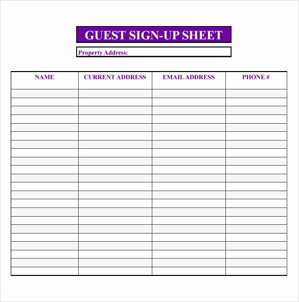 Guest Sign In Sheet Templates Elegant 14 Sample Open House Sign In Sheets