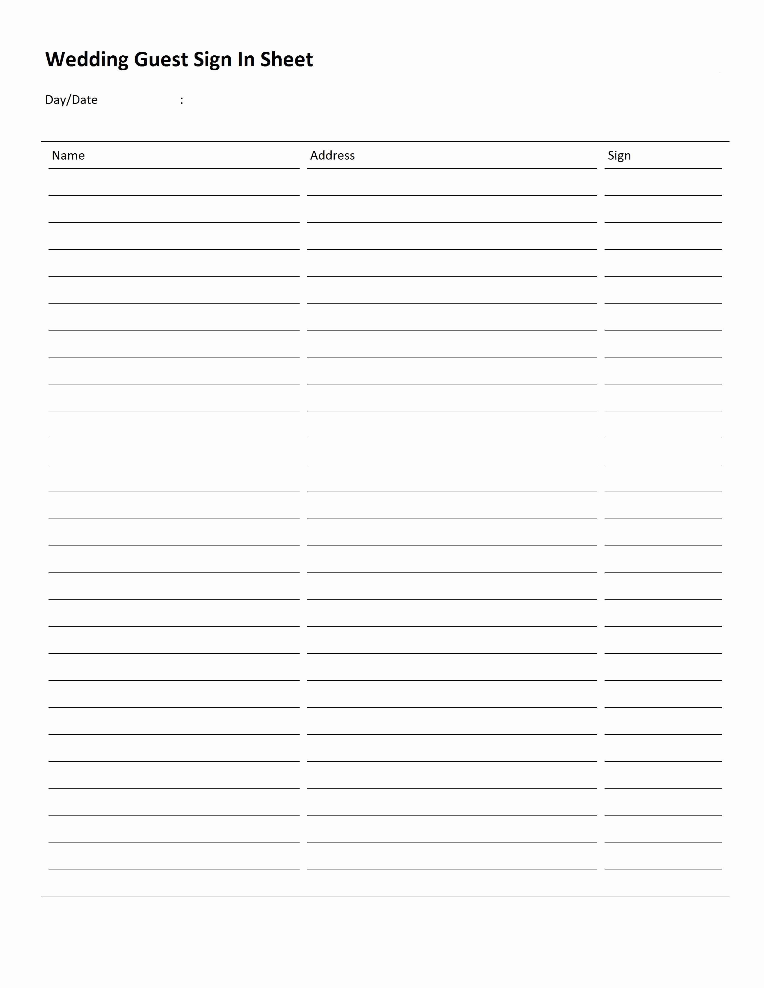 Guest Sign In Sheet Templates Luxury Sign In Archives Page 2 Of 2