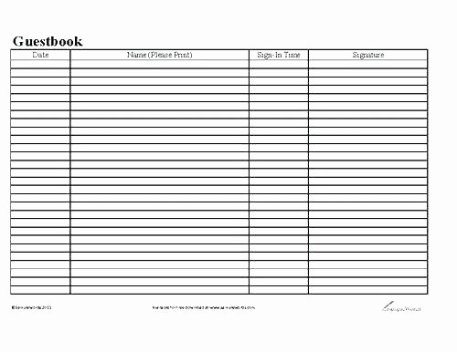 Guest Sign In Sheet Templates Luxury Visitor Log Book Template Hotel Guest Register Sign In