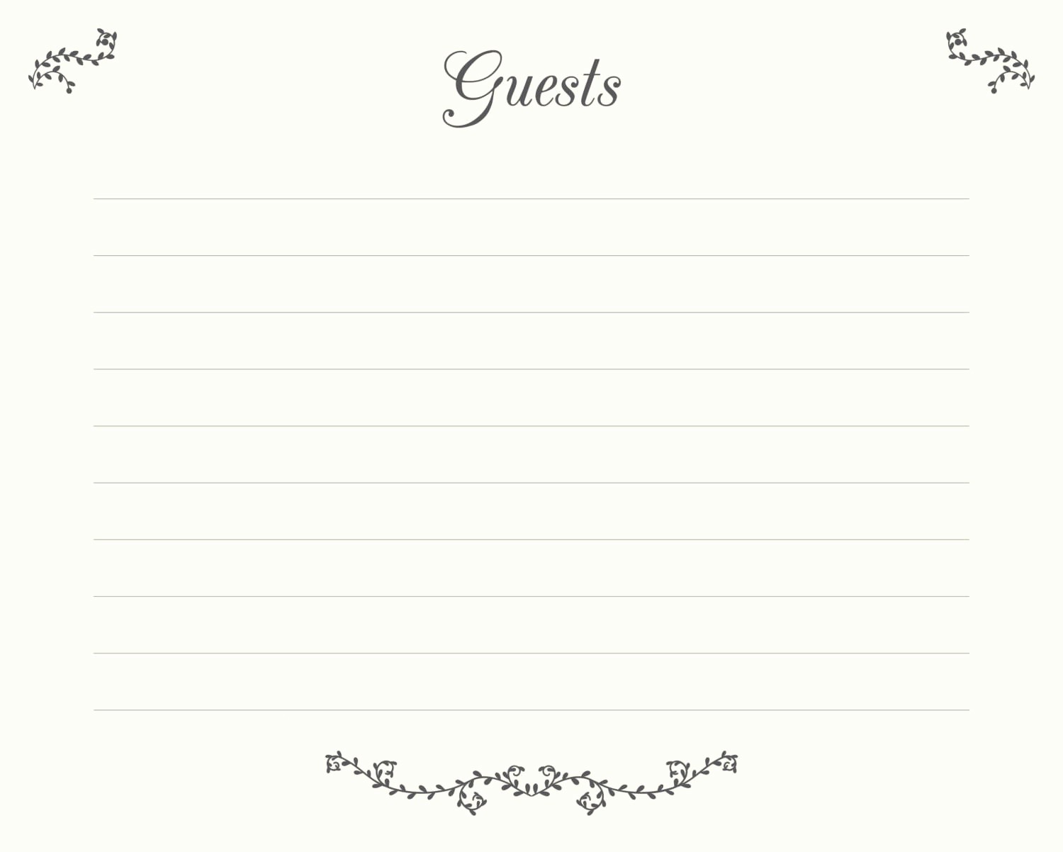 Guest Sign In Sheet Templates Luxury Wedding Guest Book Pages Printable File Guests Template