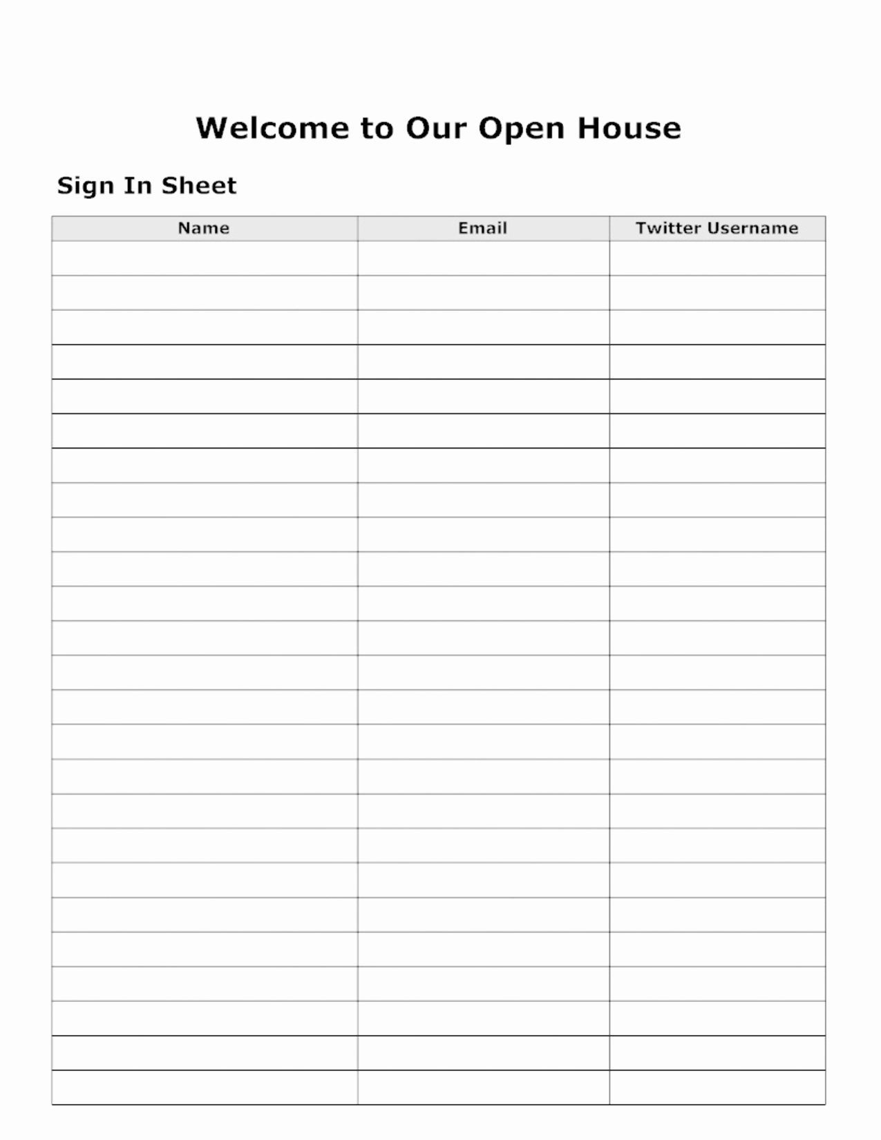 Guest Sign In Sheet Templates Unique Sign In Sheet Template