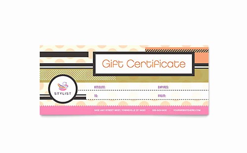 Hair Salon Gift Certificate Templates Awesome Hairstylist Gift Certificate Template Design