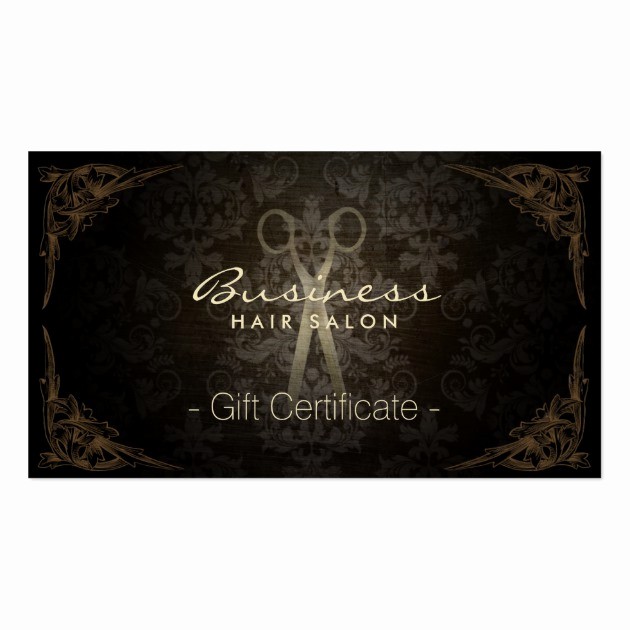 Hair Salon Gift Certificate Templates Beautiful Vintage Framed Damask Hair Salon Gift Certificate Business