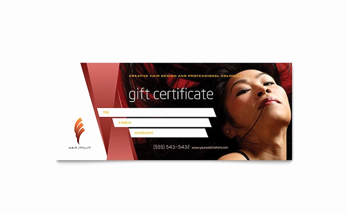Hair Salon Gift Certificate Templates Fresh Hair Stylist &amp; Salon Gift Certificate Template Word