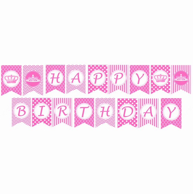 Happy Birthday Banner Print Out Fresh Pink Princess Birthday Collection