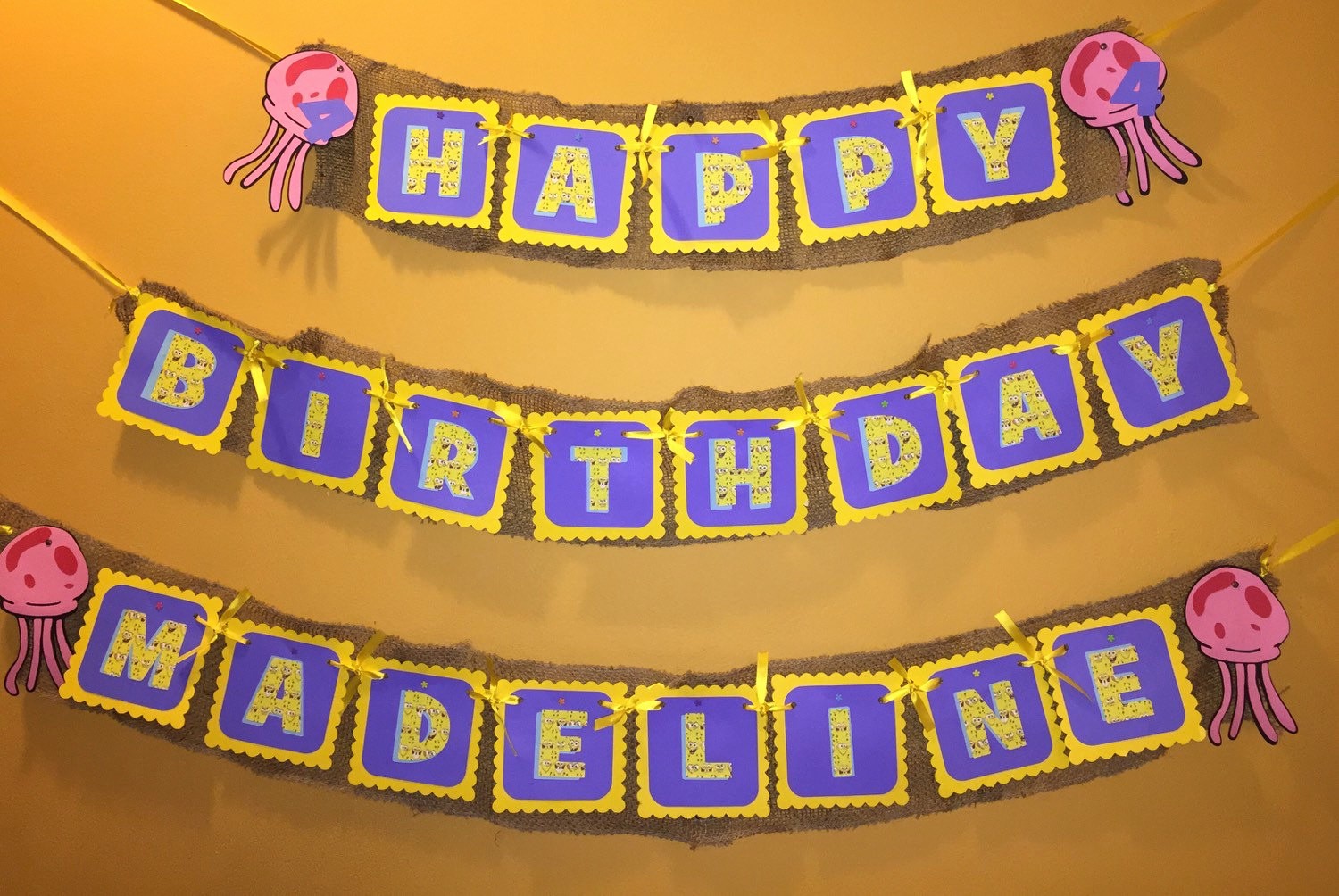 Happy Birthday Banner with Name Unique Spongebob Happy Birthday Name Banner