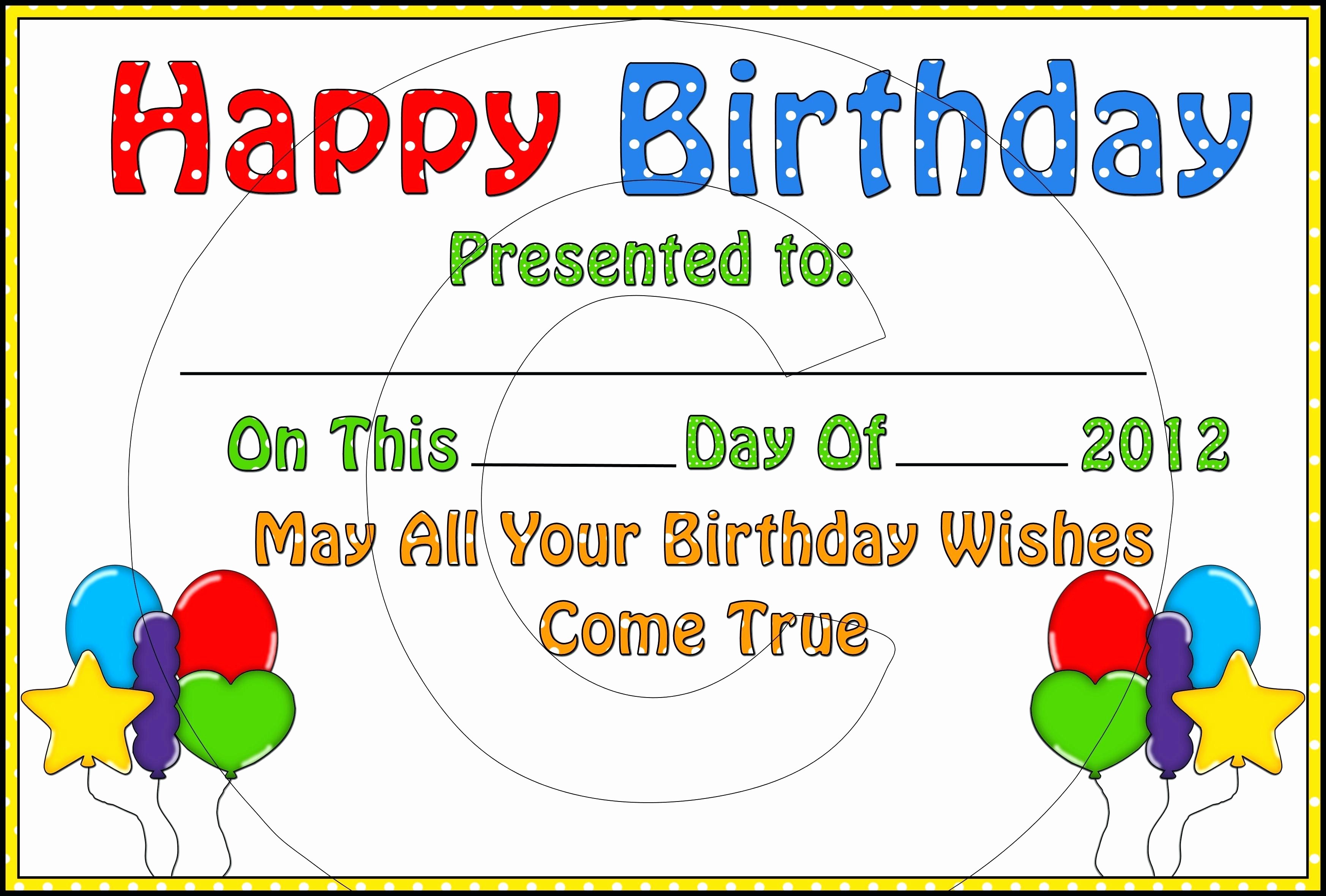 Happy Birthday Certificate Free Printable Luxury Template Happy Birthday Certificate Template