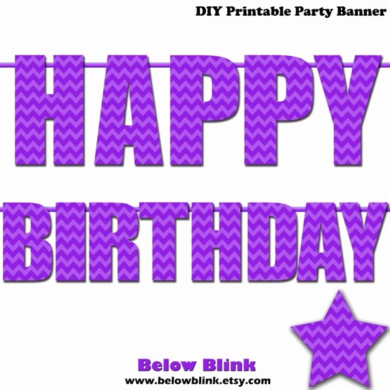 Happy Birthday Letters to Print Beautiful Items Similar to Purple Happy Birthday Letter Banner