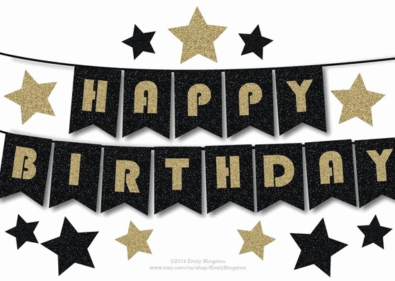 Happy Birthday Signs to Print New Happy Birthday Bunting Banner Printable Decoration Black and