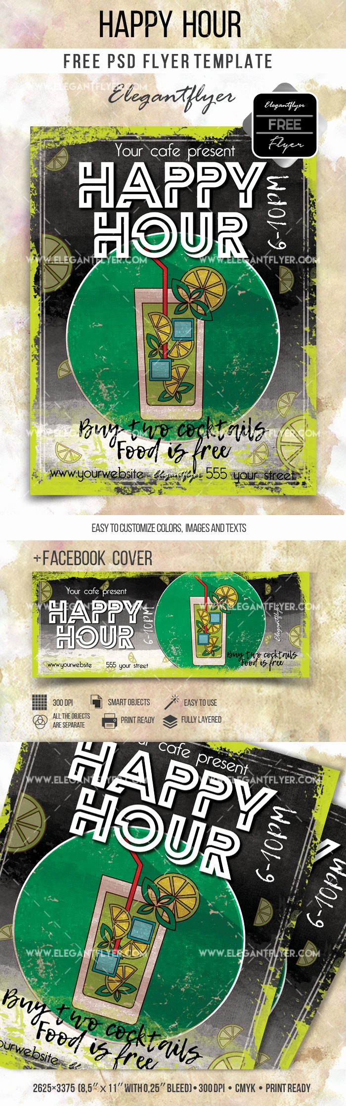 Happy Hour Flyer Template Free Best Of Happy Hour Flyer Free Psd Template – by Elegantflyer