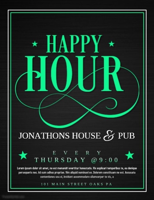 Happy Hour Flyer Template Free Luxury Happy Hour Template