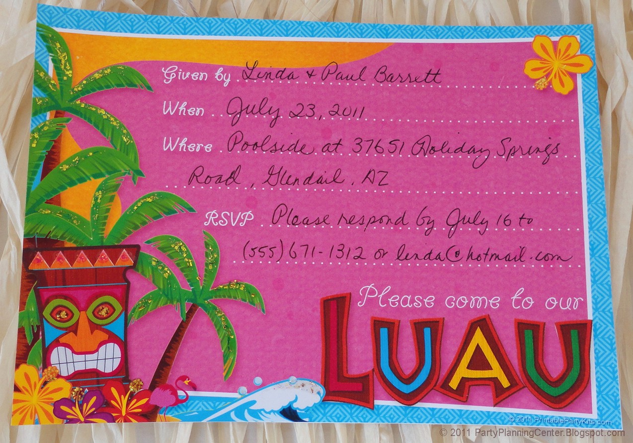 Hawaiian Party Invitation Template Free Luxury Party Planning Center Free Printable Hawaiian Luau Party