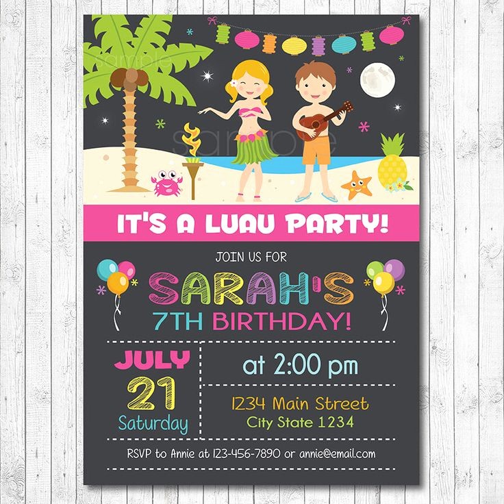 Hawaiian theme Party Invitations Printable Inspirational Best 25 Luau Birthday Invitations Ideas On Pinterest