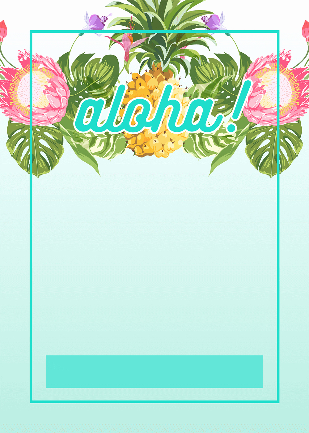 Hawaiian themed Invitation Templates Free Fresh Pineapple Luau Perimeter Free Printable Birthday