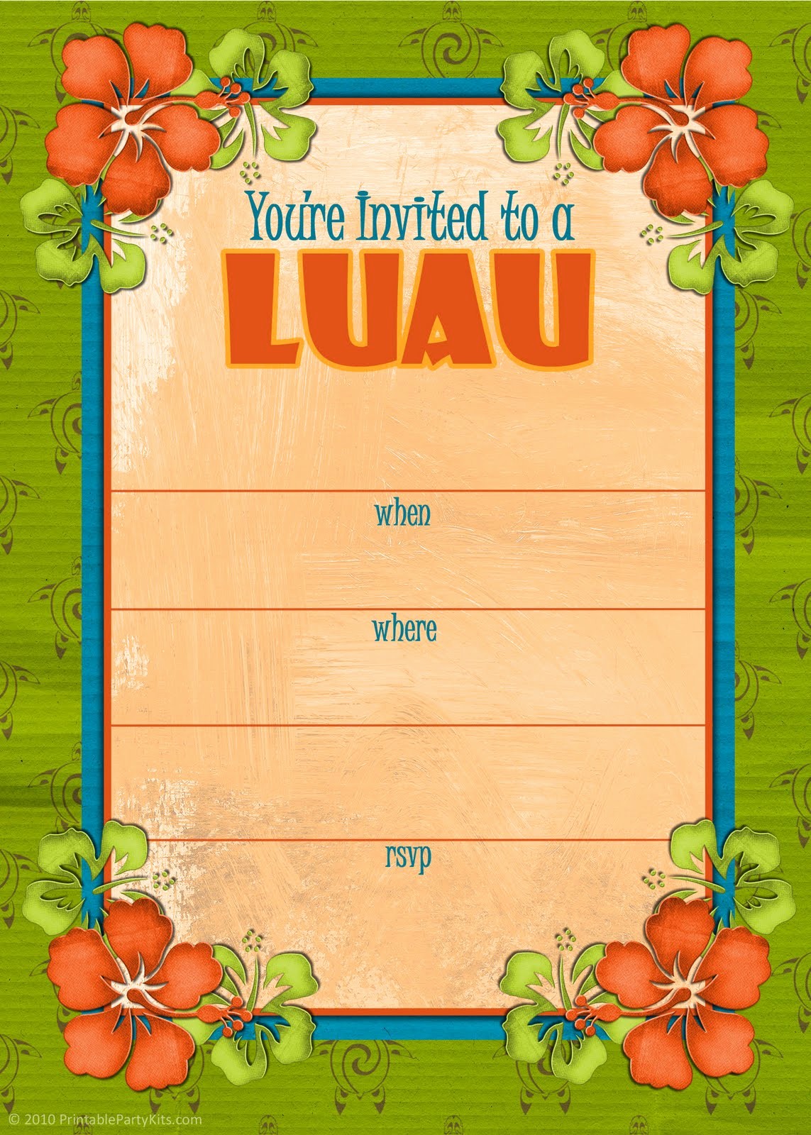 Hawaiian themed Invitation Templates Free New Free Printable Party Invitations Free Hawaiian Luau Invites