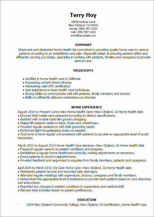 Health Care Letter Of Recommendation Unique Reference Letter for A Home Health Aide