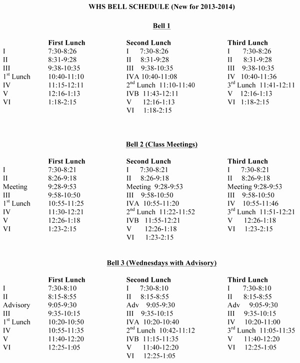 High School Class Schedule Example Awesome High School Class Schedule Example Bell Schedule