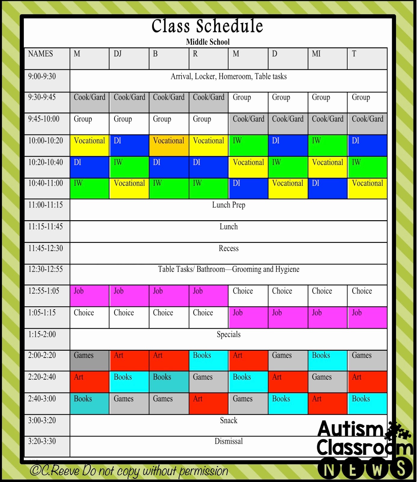 High School Class Schedule Example Fresh 5 Examples Of Setting Classroom Schedules In Special