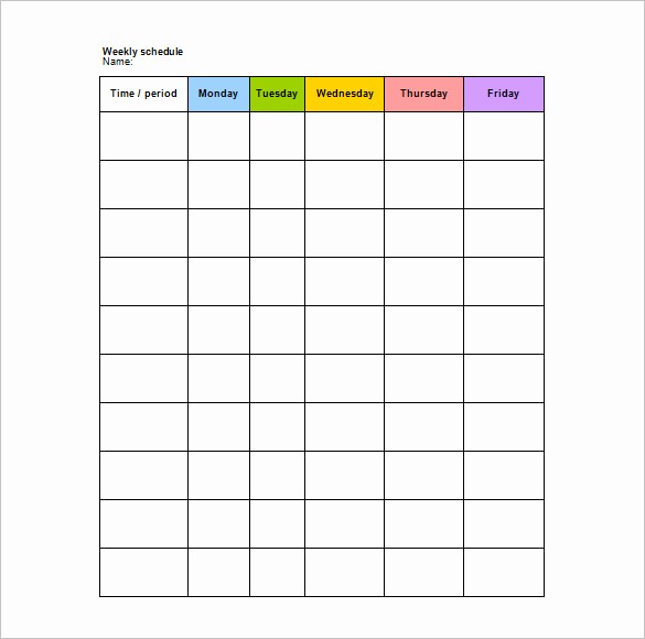 High School Class Schedule Example Unique School Schedule Template 13 Free Word Excel Pdf
