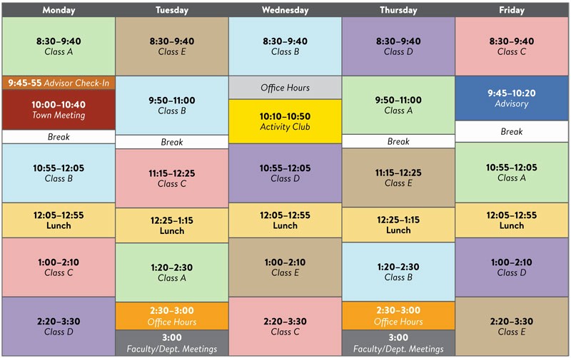 High School Class Schedule Sample New the New Schedule High School Guide Copy Oakwood School
